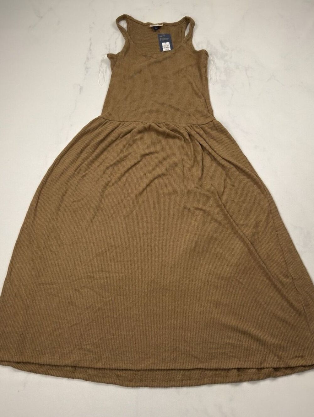 Universal Thread Tank Dress Tan Ribbed Maxi Casual Summer - Womens S NWT